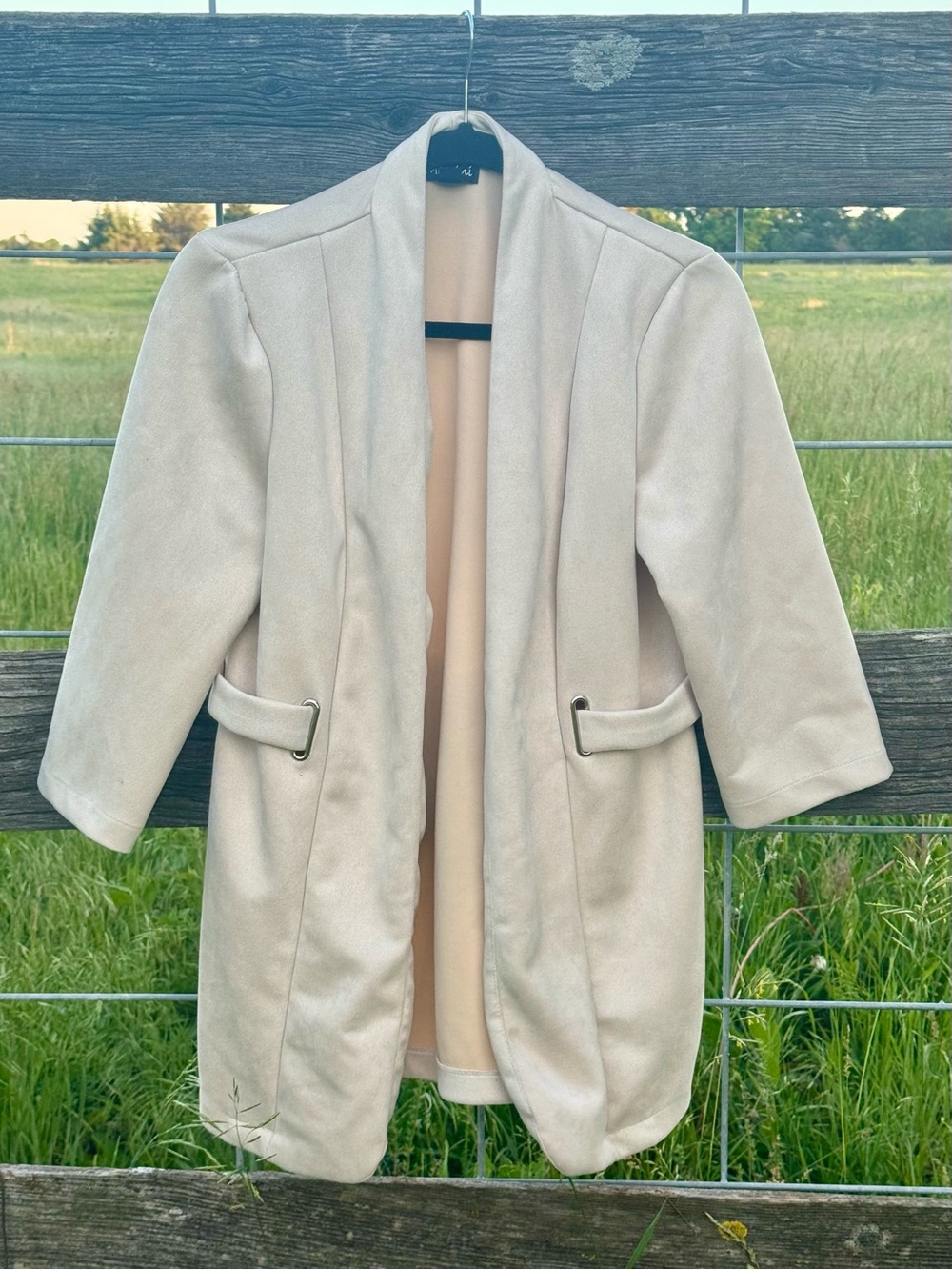 Messini Beige Open Front Blazer Cardigan Jacket Women’s‎ Medium